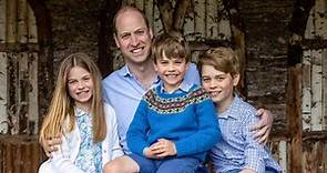 Revelan nuevas imágenes del príncipe William con sus tres hijos