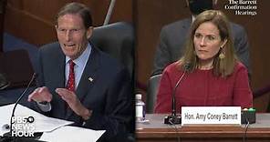 WATCH: Sen. Richard Blumenthal questions Supreme Court nominee Amy Coney Barrett