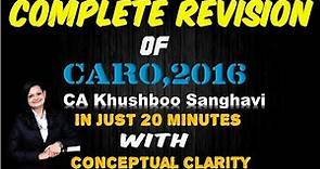 MOST IMPORTANT TOPIC FOR EXAM || CARO 2016 || 5-10 MARKS || CA INTER/FINAL AUDIT || IN 25 MINUTES
