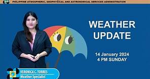 Public Weather Forecast issued at 4PM | January 14, 2024 - Sunday