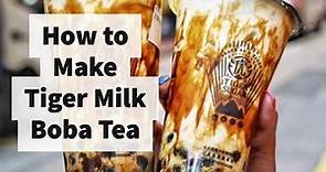 How to Make Tiger Milk Boba Tea | Brown Sugar Boba Milk Tea Recipe
