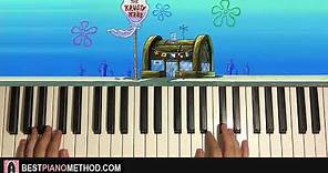 HOW TO PLAY - Spongebob - Krusty Krab Theme (Piano Tutorial Lesson)
