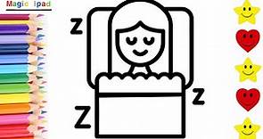 Como dibujar una NIÑA DURMIENDO | dibujos para niños 💓⭐ How to draw a SLEEPING GIRL | drawings kids