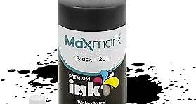 MaxMark Premium Refill Ink for self Inking Stamps and Stamp Pads, Black Color - 2 oz.