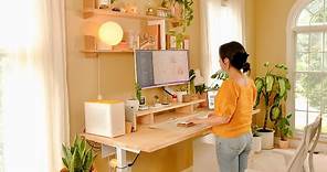 My 2021 Cozy Desk Setup | Standing Desk, Desk Organization, Cable Management, ITX PC, Decor & More!