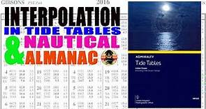 HOW TO INTERPOLATE WITH TIDE TABLES & NAUTICAL ALMANAC