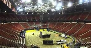 Transformation of the Thomas & Mack into a rodeo arena