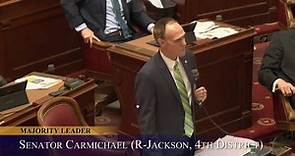 Senate Majority Leader Mitch Carmichael Delivers Moving Floor ...