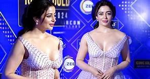 Neha Pendse Looking Gorgeous In Dotted Frock Arrives At Iconic Gold Awards 2024