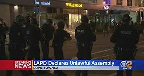 Downtown LA Protests Turn Violent As Demonstrators, Police Clash; Looting Reported