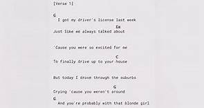 Drivers license by OLIVIA RODRIGO | GUITAR PLAY ALONG WITH CHORDS AND LYRICS | 🎸