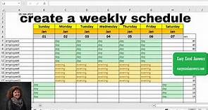 How to create weekly schedules in Excel