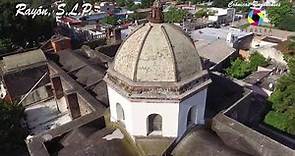 Genovevo Rivas Guillén y la Plaza y Templo de Rayón desde el aire.