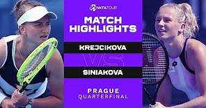Barbora Krejcikova vs. Katerina Siniakova | 2021 Prague Quarterfinal | WTA Match Highlights