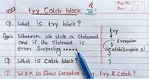 try catch block in java | NumberFormatException