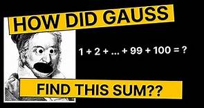How Gauss found the sum of the integers from 1 to 100! #mathfacts