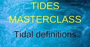 Tide heights - definitions of tidal levels