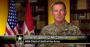 U.S. Army Chief of Staff General James C. McConville Addresses COVID-19