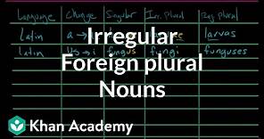Irregular plural nouns | foreign plurals | The parts of speech | Grammar | Khan Academy