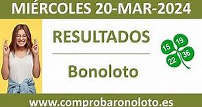 Resultado del sorteo Bonoloto del miercoles 20 de marzo de 2024