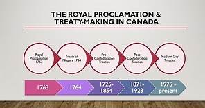 Treaty Making and the Significance of the Royal Proclamation of 1763