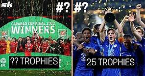 Ranking 5 Premier League clubs with most major trophies