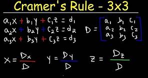 Cramer's Rule - 3x3 Linear System