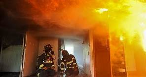 Inside a burning house