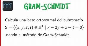 Método de Gram Schmidt para obtener bases ortonormales (Universidad)
