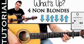 Como tocar What´s Up de 4 Non Blondes en guitarra tutorial con acordes y ritmo