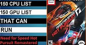 Can Your PC Run Need for Speed Hot Pursuit Remastered Minimum System Requirement Explain