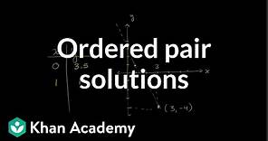 Ordered pair solutions to equations | Graphing lines and slope | Algebra Basics | Khan Academy