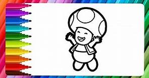 Toad ♥️ Dibuja y Colorea Un Toad De Super Mario Bro 🎨 dibujos fáciles ✏️ Dibujos Para Niños