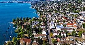 Drone Views of Switzerland in 4k: Küsnacht - Lake Zurich to Limberg