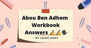 Workbook Answers Line by Line 🗣| Abou Ben Adhem by Leigh Hunt ✍| #icsepoems | #assignments 👺| #icse