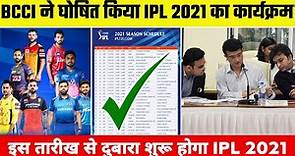 IPL 2021 Schedule, Restarting Date | Vivo IPL 2021 Remaining 31 Matches Schedule