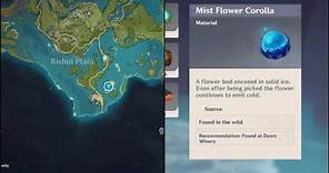 Mist Flower corolla Genshin impact locations/Where to Find & Farm