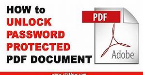 How to Unlock Password Protected PDF Document