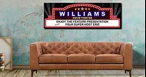 Marquee Movie Theater Decor Neon Sign - Custom Private Movie Theater Sign Home Theater Decor - Movie Night Cinema Letter Custom Signs for Man Cave - Personalized Signs Wall Art Canvas Wrap - 10"x20"