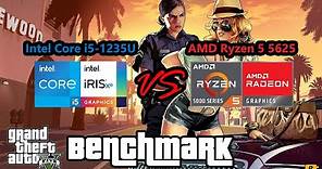 Intel Core i5-1235U vs AMD Ryzen 5 5625U - Grand Theft Auto V Benchmark