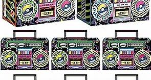 80s Party Favor Boxes, Novelty Boom Box Favors Gift Treat Goodie Candy Paper Boxes 80s Retro Radio Decorations Table Centerpieces for 1980s Theme Hip Hop Music Birthday Party (Multi Colors, 32 Pcs)