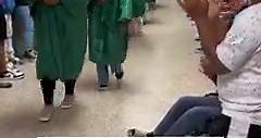 The Ashbrook High School Class of 2023 participated in a memorable Senior Walk at Woodhill Elementary and created a lasting impression on the younger students who looked up to them with excitement. | Gaston County Schools