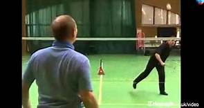 Dmitri Medvedev takes on Vladimir Putin at badminton