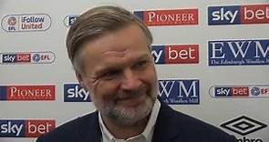 Steven Pressley speaking after the victory over Lincoln