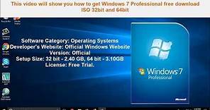 Windows 7 Professional Free Download ISO (32Bit & 64 Bit) 2018