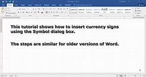 Three Ways to Insert Currency Symbols in Microsoft Word