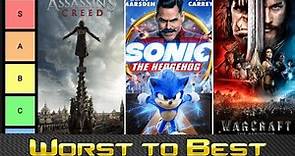 Worst to Best: Video Game Based Movies (Tier List)