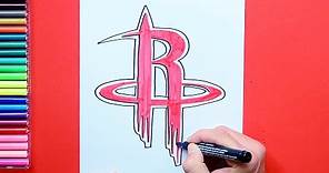 How to draw the Houston Rockets logo (NBA Team)