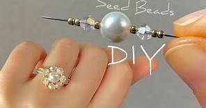DIY Pearl Beaded Ring Tutorial | Seed Bead Ring Making Guide