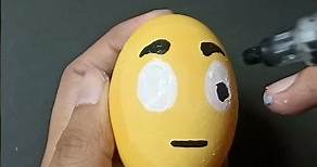 Drawing a Big Eyes Emoji on an Egg Eggs Decoration Eggs Art